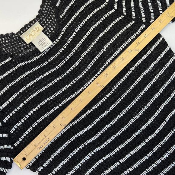 Cache Crochet & Beaded Top Black and White Women's size 12, vintage, embellished - Picture 5 of 6